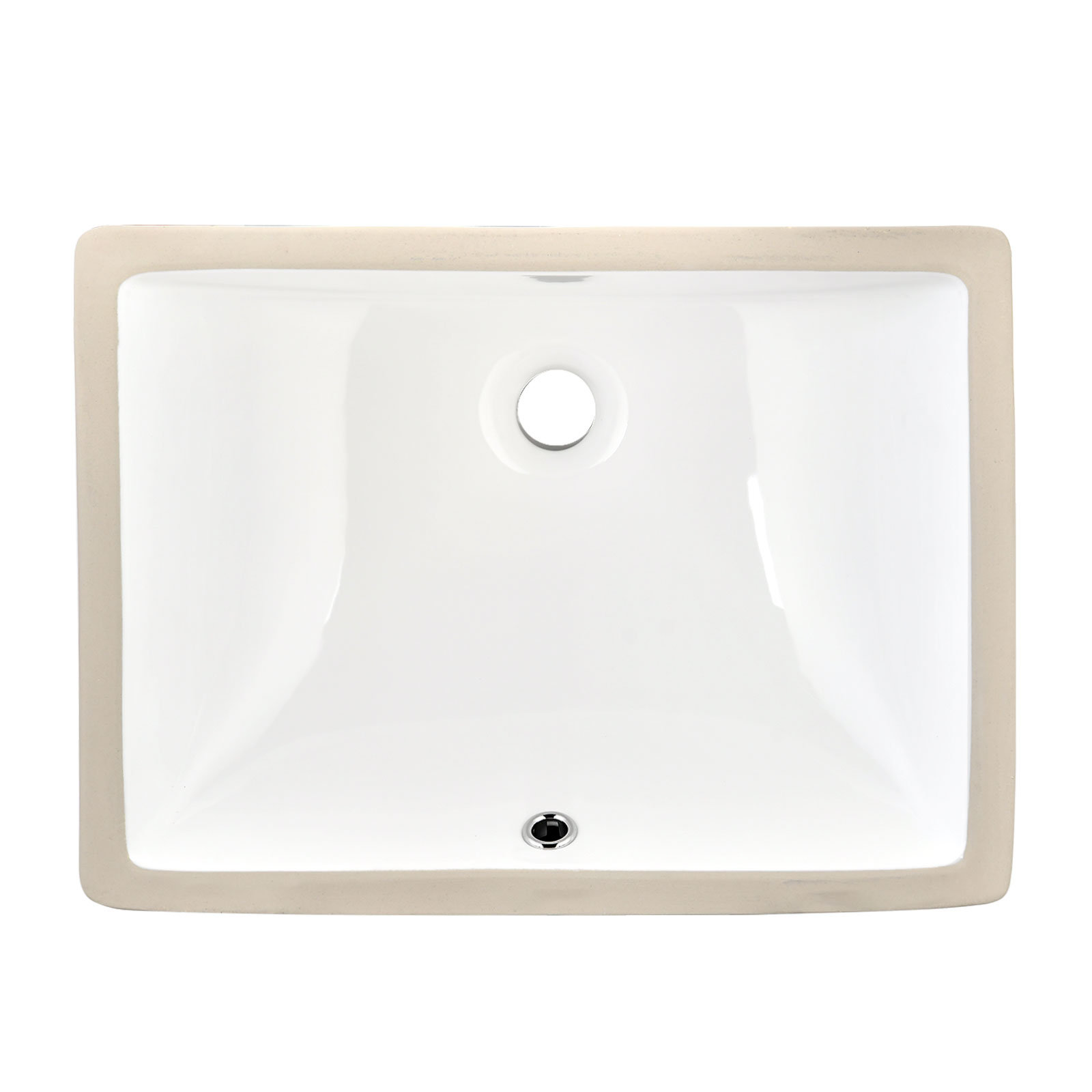 SOUEEUM 15'' Vitreous China Rectangular Undermount Bathroom Sink